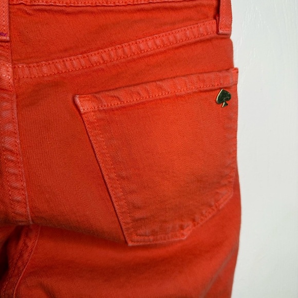 Kate Spade Broome Streer Orange Ankle Cropped Jeans Womens Size 24 GUC - Picture 3 of 5